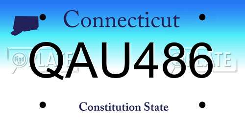 QAU486 Connecticut License Plate