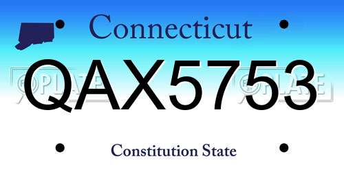 QAX5753 Connecticut License Plate