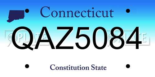 QAZ5084 Connecticut License Plate