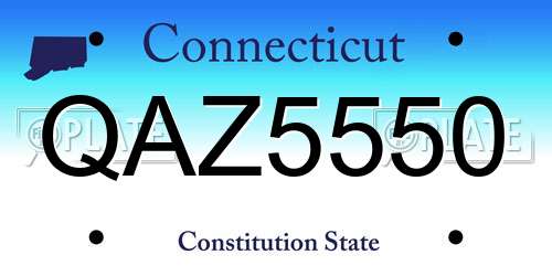 QAZ5550 Connecticut License Plate