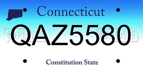 QAZ5580 Connecticut License Plate