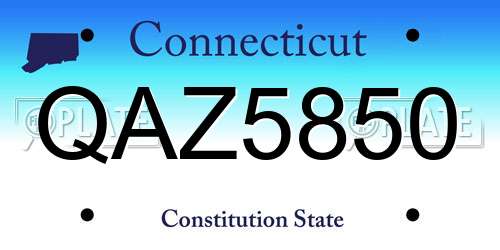 QAZ5850 Connecticut License Plate