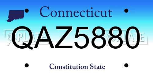 QAZ5880 Connecticut License Plate