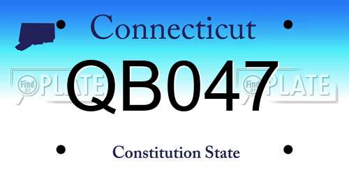 QB047 Connecticut License Plate