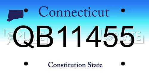 QB11455 Connecticut License Plate
