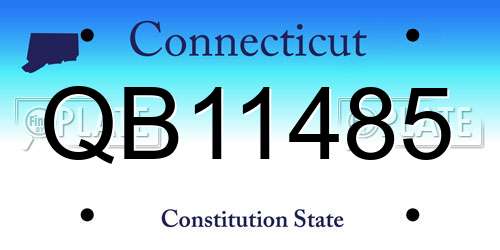 QB11485 Connecticut License Plate