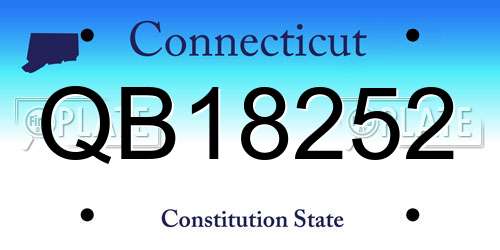 QB18252 Connecticut License Plate