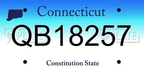 QB18257 Connecticut License Plate