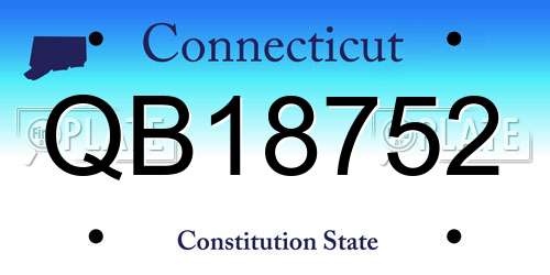 QB18752 Connecticut License Plate
