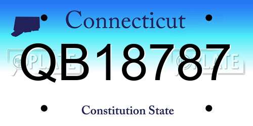 QB18787 Connecticut License Plate