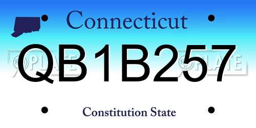 QB1B257 Connecticut License Plate