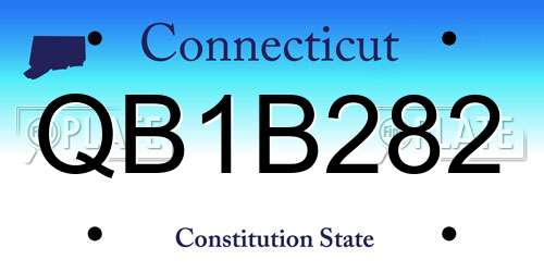 QB1B282 Connecticut License Plate