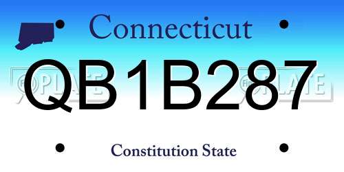 QB1B287 Connecticut License Plate
