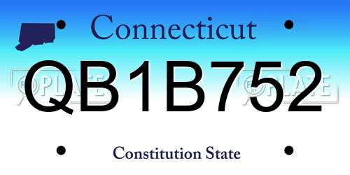QB1B752 Connecticut License Plate