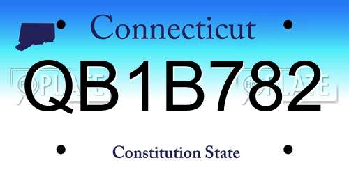 QB1B782 Connecticut License Plate