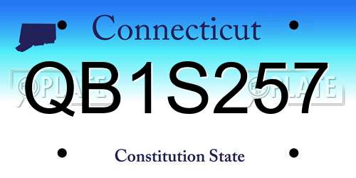 QB1S257 Connecticut License Plate