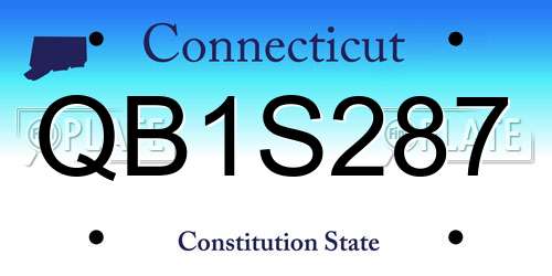 QB1S287 Connecticut License Plate