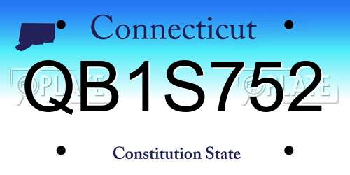 QB1S752 Connecticut License Plate