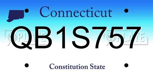 QB1S757 Connecticut License Plate
