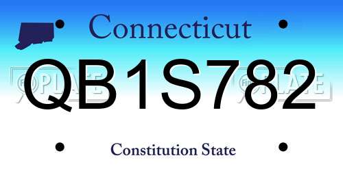 QB1S782 Connecticut License Plate