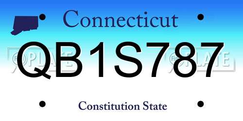 QB1S787 Connecticut License Plate