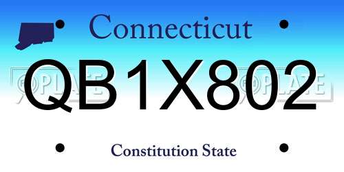 QB1X802 Connecticut License Plate