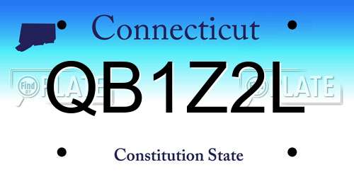 QB1Z2L Connecticut License Plate