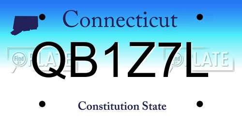 QB1Z7L Connecticut License Plate