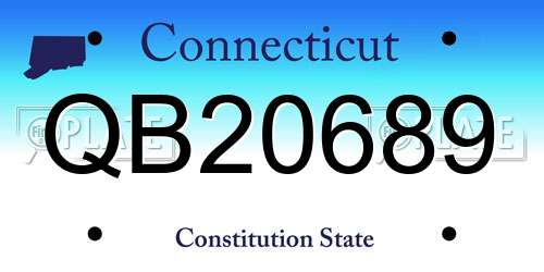 QB20689 Connecticut License Plate