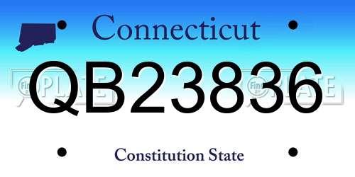 QB23836 Connecticut License Plate