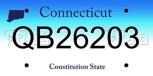 QB26203 Connecticut License Plate