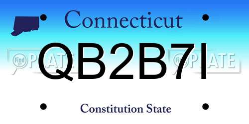 QB2B7I Connecticut License Plate