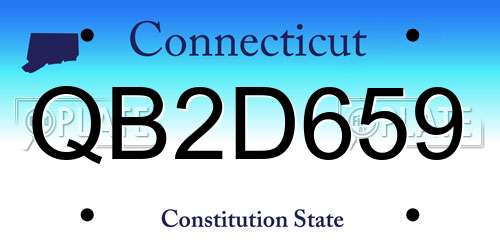 QB2D659 Connecticut License Plate