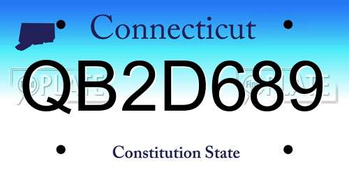 QB2D689 Connecticut License Plate