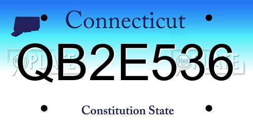 QB2E536 Connecticut License Plate
