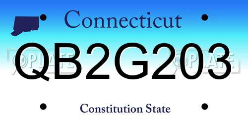 QB2G203 Connecticut License Plate
