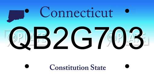 QB2G703 Connecticut License Plate