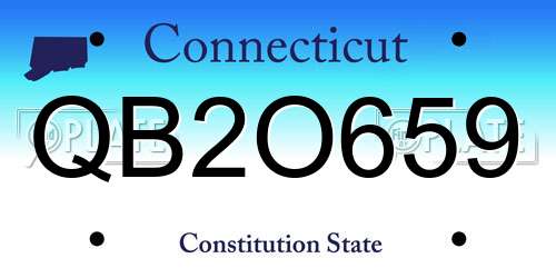QB2O659 Connecticut License Plate
