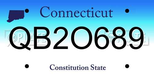 QB2O689 Connecticut License Plate