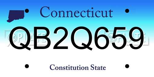 QB2Q659 Connecticut License Plate