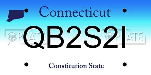 QB2S2I Connecticut License Plate