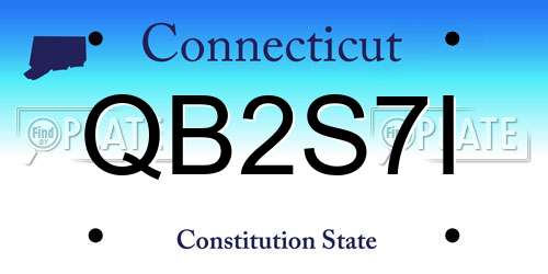 QB2S7I Connecticut License Plate