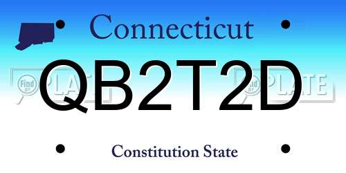 QB2T2D Connecticut License Plate