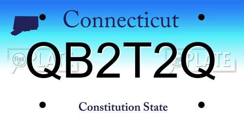QB2T2Q Connecticut License Plate