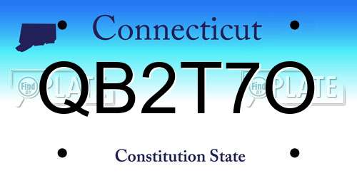 QB2T7O Connecticut License Plate