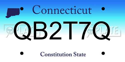 QB2T7Q Connecticut License Plate