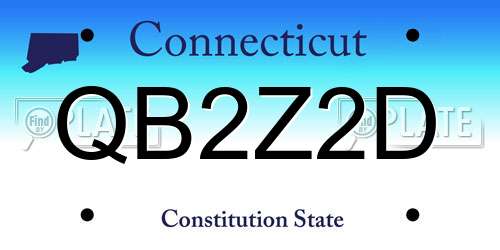 QB2Z2D Connecticut License Plate