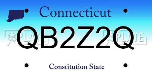 QB2Z2Q Connecticut License Plate