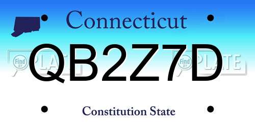 QB2Z7D Connecticut License Plate