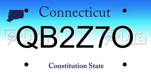 QB2Z7O Connecticut License Plate